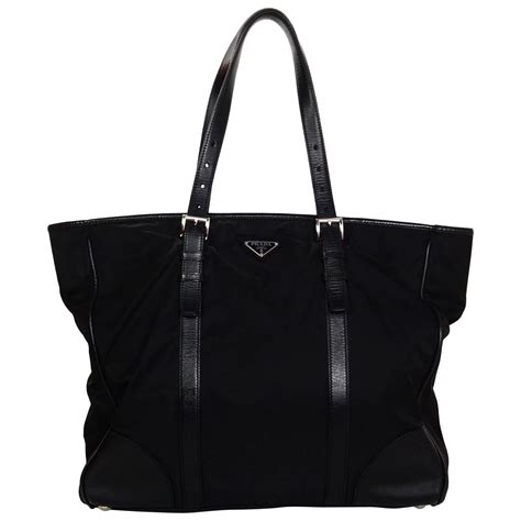 prada double tote black|prada nylon tote bag.